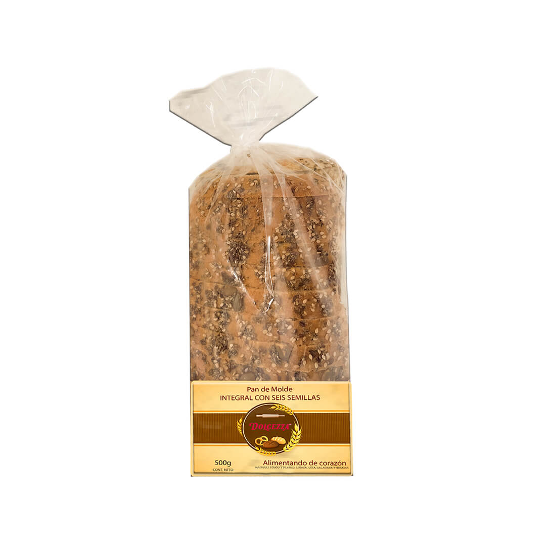 Pan de molde integral 6 semillas x 510g Dolcezza